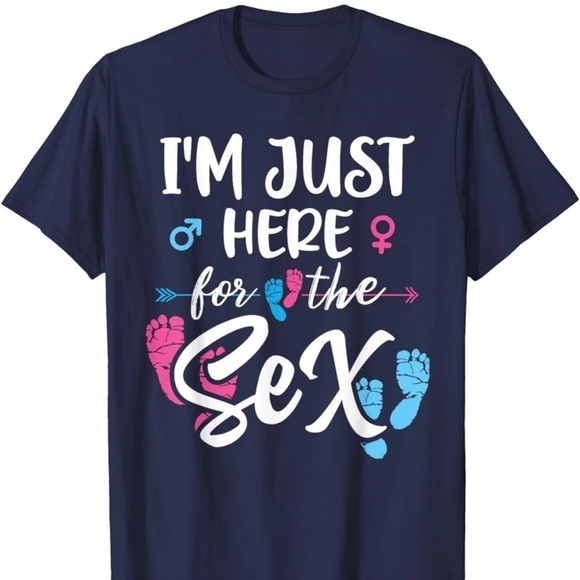 Gildan Tops - NWOT Navy Graphic Tee with Fun Text For Gender Reveal XXL